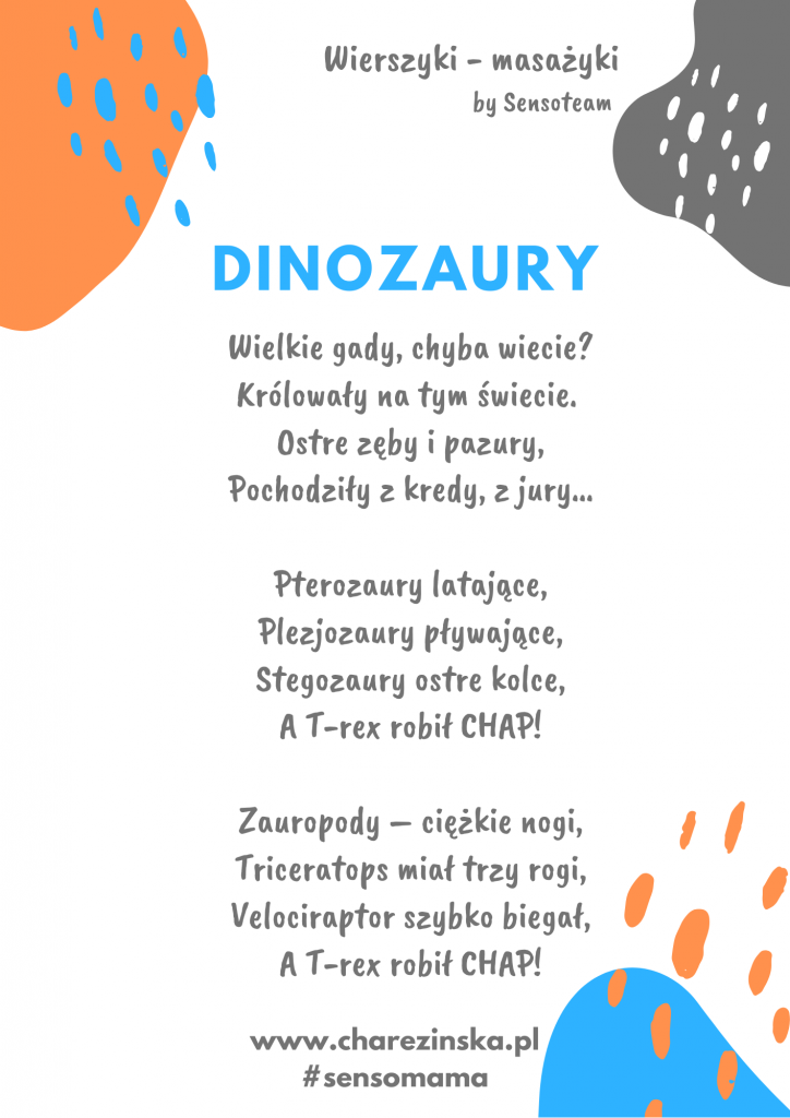 Wierszyki - masażyki: Dinozaury - Wspieranie Rozwoju Dzieci