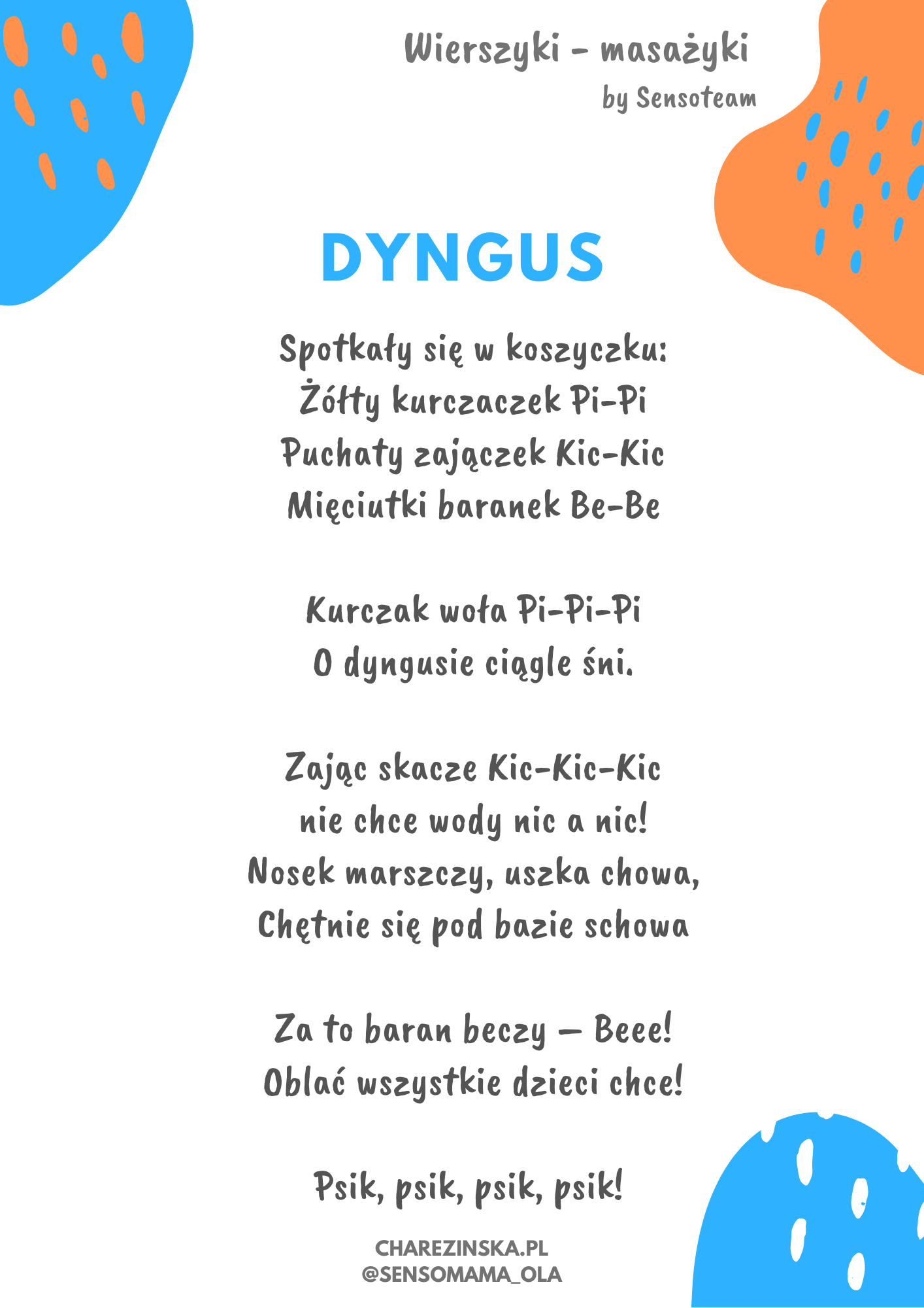 Śmigus-Dyngus - wierszyki-masażyki - Wspieranie Rozwoju Dzieci